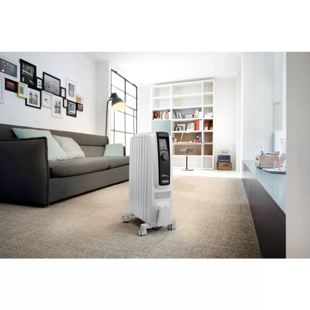 DeLonghi TRD50615E 1500-Watt 5120 BTU Electric Oil Filled Radiator Space Heater Quiet Full Room Comfort