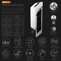 Heat Storm HS-1000-WA 1,000-Watt Electric Wave Floor to Wall Unit Infrared Space Heater