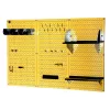 Wall Control 30WRK400YB 32 in. x 48 in. Metal Pegboard Standard Tool Storage Kit with Yellow Pegboard and Black Peg Accessories