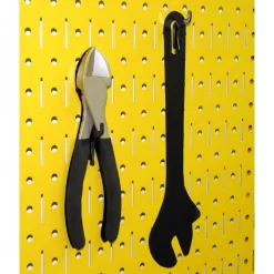 Wall Control 30WRK400YB 32 in. x 48 in. Metal Pegboard Standard Tool Storage Kit with Yellow Pegboard and Black Peg Accessories