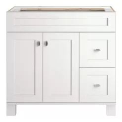 Diamond NOW Palencia 36-in White Bathroom Vanity Base Cabinet without Top