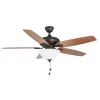 Harbor Breeze Coastal Creek 52-in Bronze Indoor Downrod or Flush Mount Ceiling Fan with Light (5-Blade)