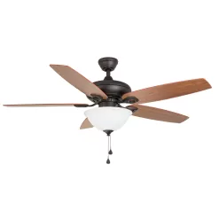 Harbor Breeze Coastal Creek 52-in Bronze Indoor Downrod or Flush Mount Ceiling Fan with Light (5-Blade)
