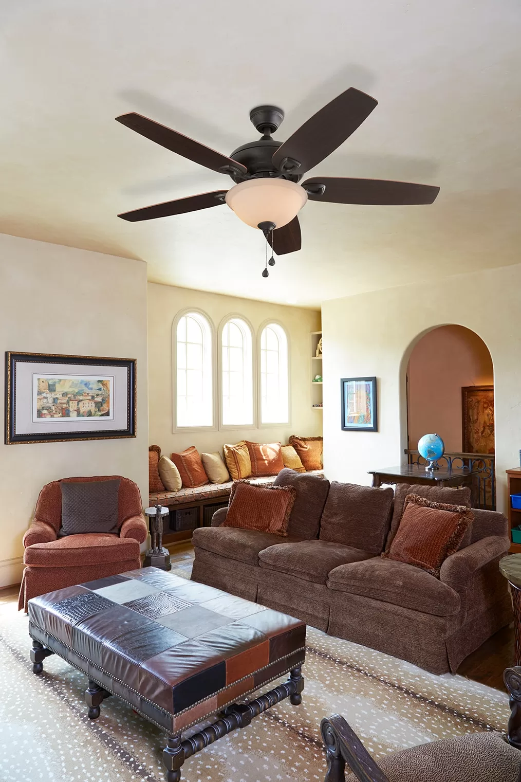 Harbor Breeze Coastal Creek 52-in Bronze Indoor Downrod or Flush Mount Ceiling Fan with Light (5-Blade)