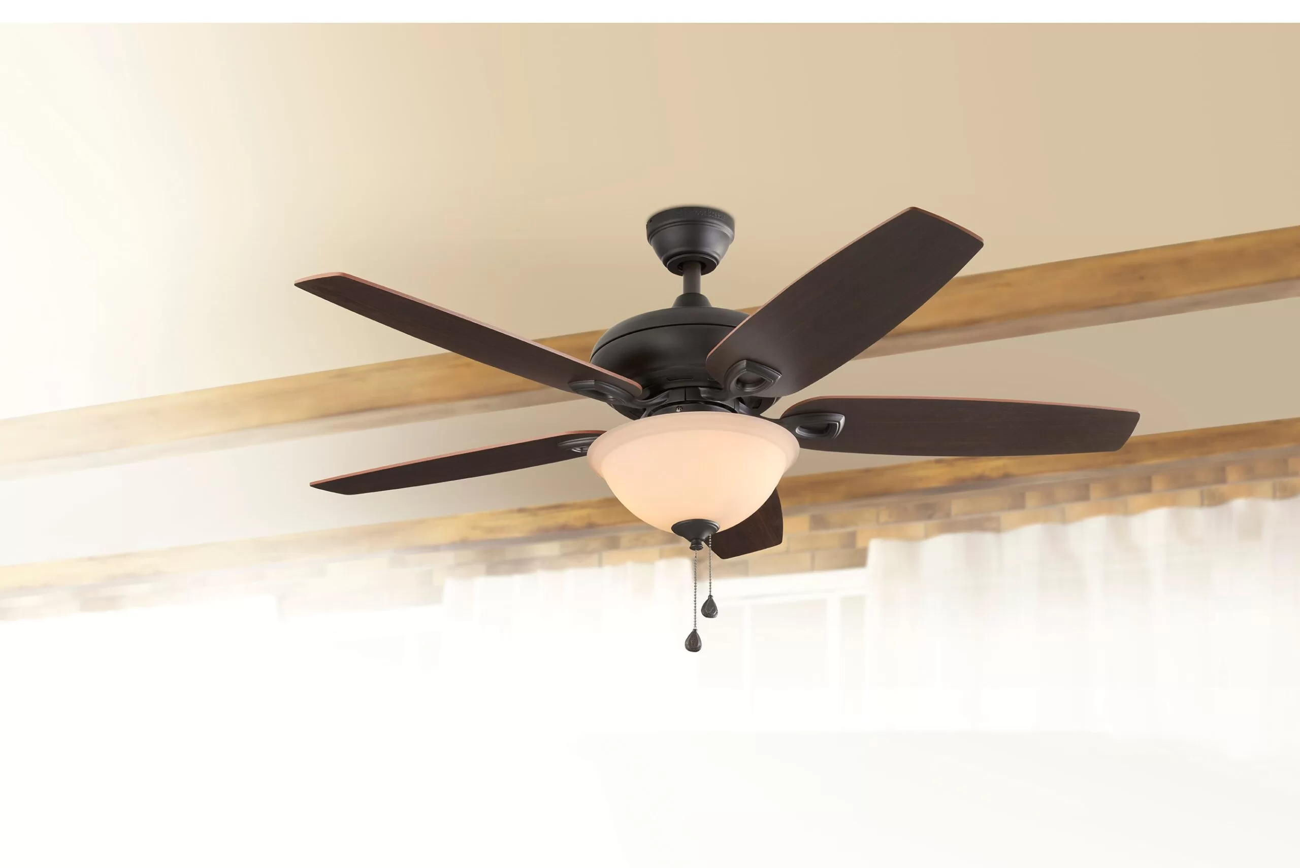 Harbor Breeze Coastal Creek 52-in Bronze Indoor Downrod or Flush Mount Ceiling Fan with Light (5-Blade)