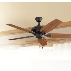 Harbor Breeze Coastal Creek 52-in Bronze Indoor Downrod or Flush Mount Ceiling Fan with Light (5-Blade)