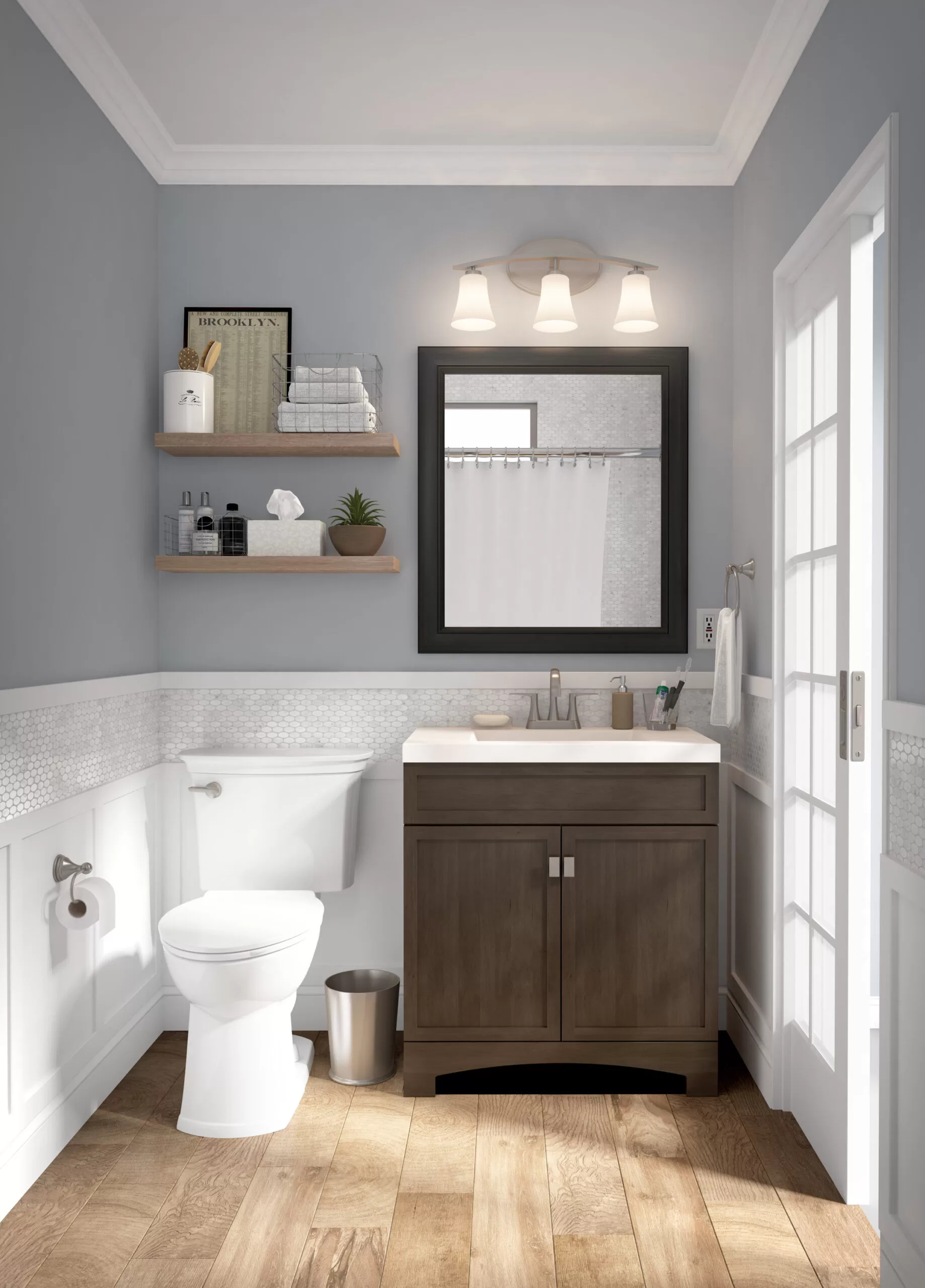 Style Selections Drayden 30-in Heirloom Single Sink Bathroom Vanity with White Cultured Marble Top