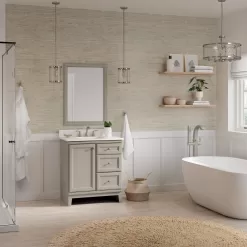 Diamond NOW Calhoun 30-in Cloud Gray Bathroom Vanity Base Cabinet without Top