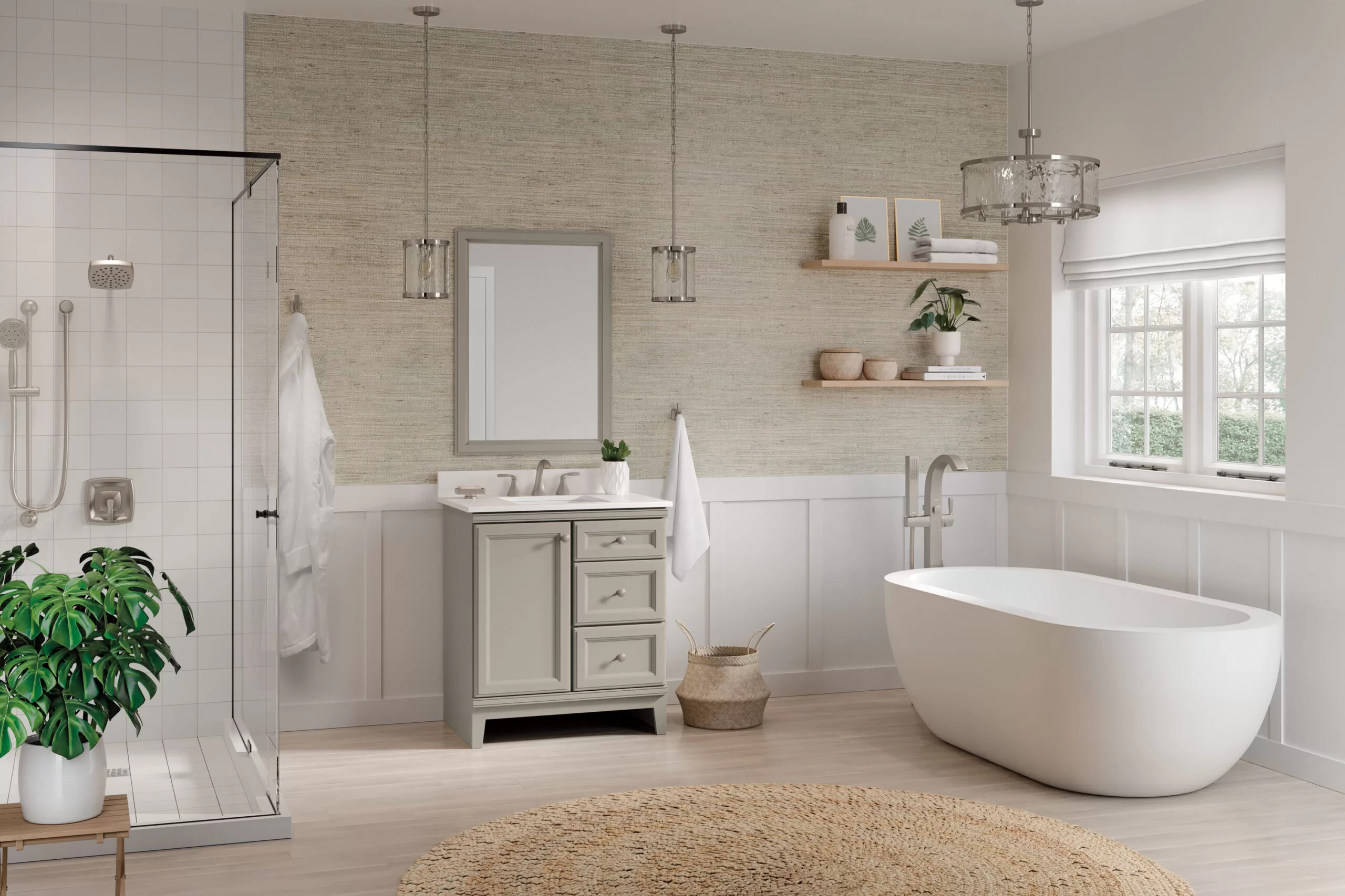 Diamond NOW Calhoun 30-in Cloud Gray Bathroom Vanity Base Cabinet without Top