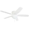 Honeywell Glen Alden 52-in White Indoor Flush Mount Ceiling Fan with Light (5-Blade)
