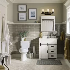 Style Selections Morriston 30-in White Undermount Single Sink Bathroom Vanity with White Engineered Stone Top