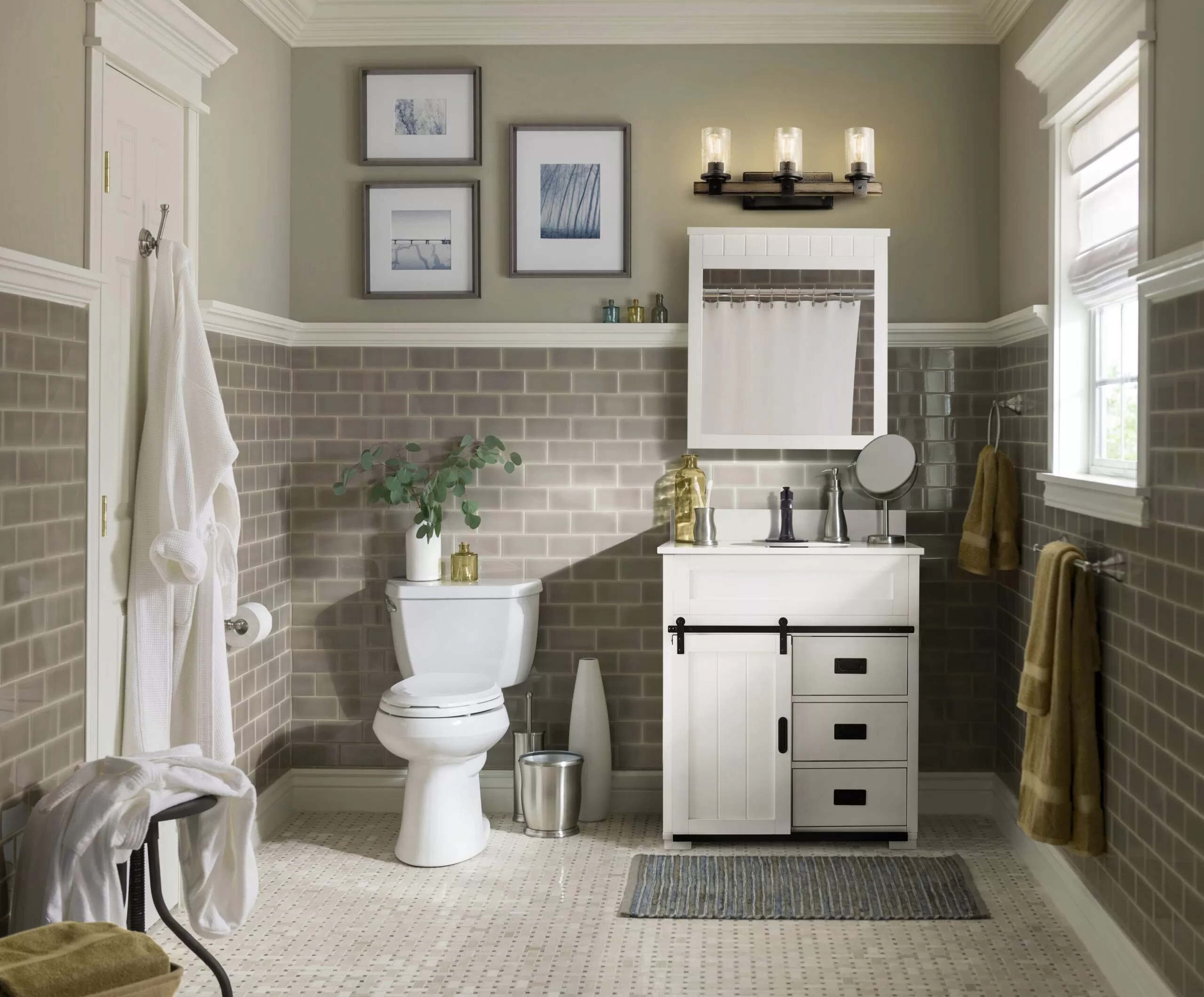 Style Selections Morriston 30-in White Undermount Single Sink Bathroom Vanity with White Engineered Stone Top