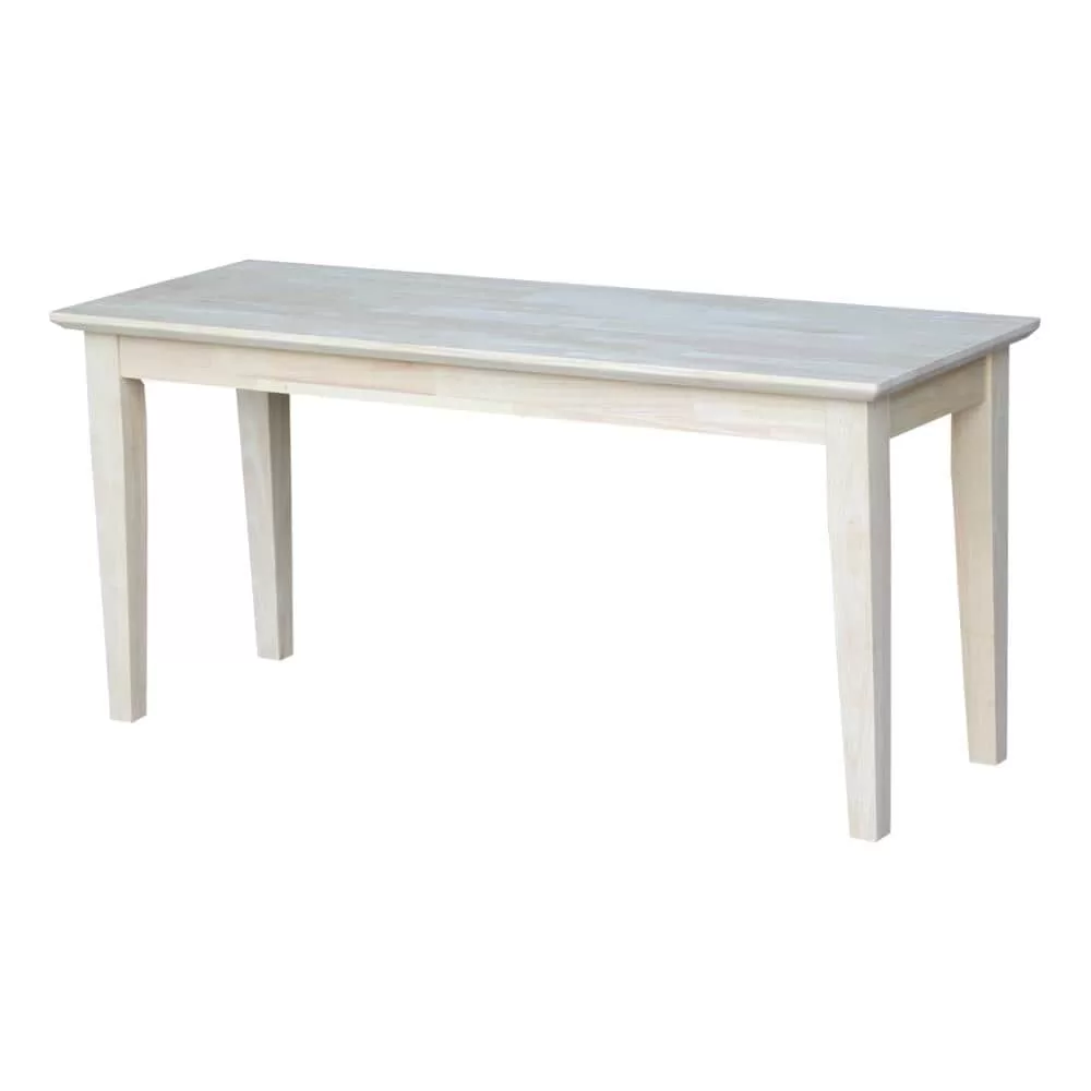 International Concepts Craftsman Unfinished Accent Bench 39-in x 14-in x 18-in