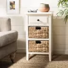 Safavieh Everly 15-in W x 27.6-in H Distressed White Wood Coastal End Table with Storage Fully Assembled