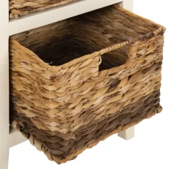 Safavieh Everly 15-in W x 27.6-in H Distressed White Wood Coastal End Table with Storage Fully Assembled