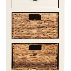 Safavieh Everly 15-in W x 27.6-in H Distressed White Wood Coastal End Table with Storage Fully Assembled