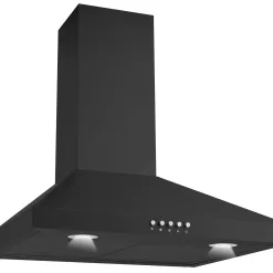 Winflo 30-in 284-CFM Convertible Black Wall-Mounted Range Hood with Charcoal Filter