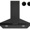 Winflo 30-in 284-CFM Convertible Black Wall-Mounted Range Hood with Charcoal Filter