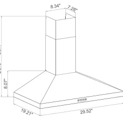 Winflo 30-in 284-CFM Convertible Black Wall-Mounted Range Hood