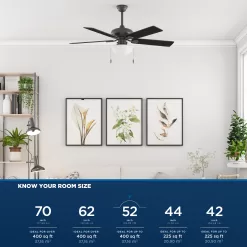 Harbor Breeze Caratuk River 52-in Bronze Indoor Ceiling Fan with Light (5-Blade)