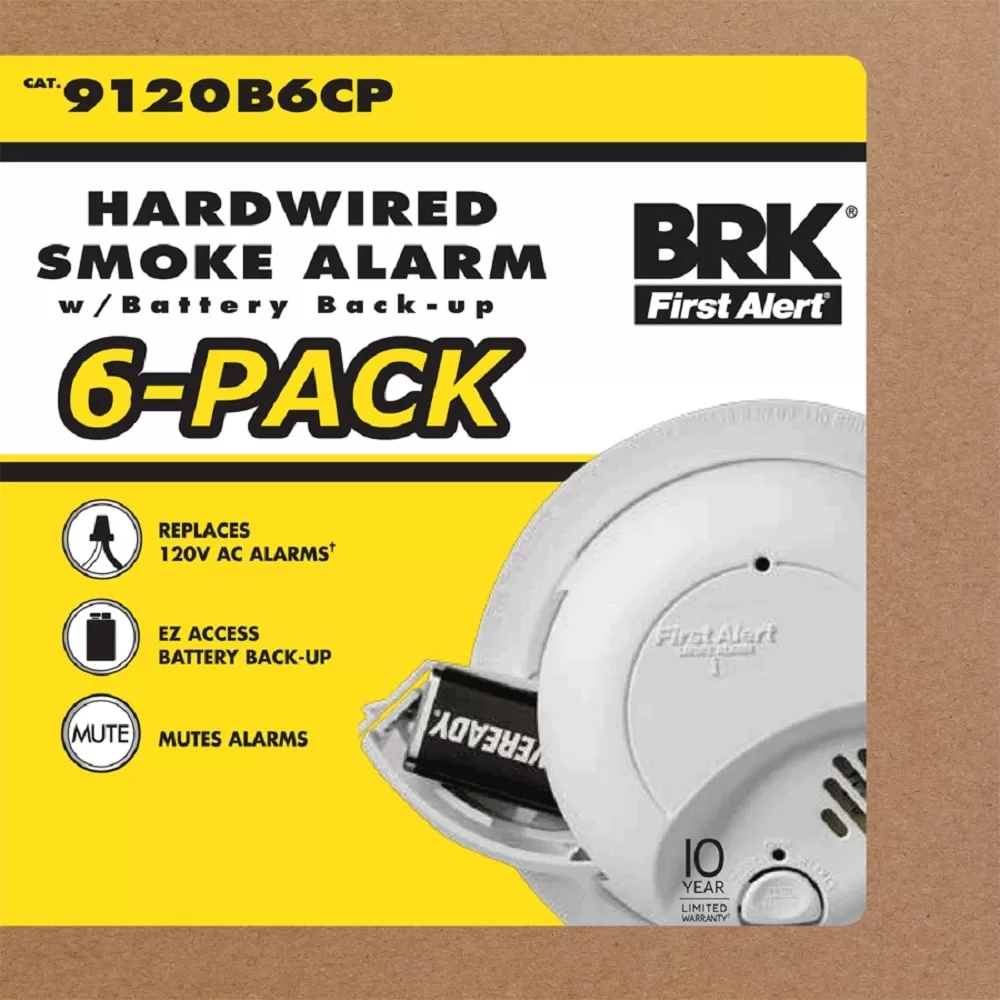 First Alert Brk 6-Pack Hardwired Ionization Sensor Smoke Detector