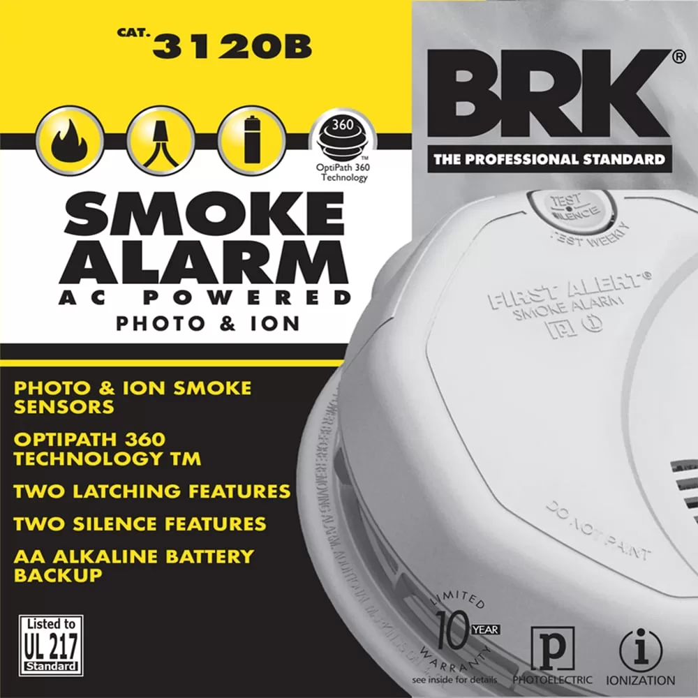 First Alert Brk 6-Pack Hardwired Photoelectric Sensor Ionization Sensor Smoke Detector
