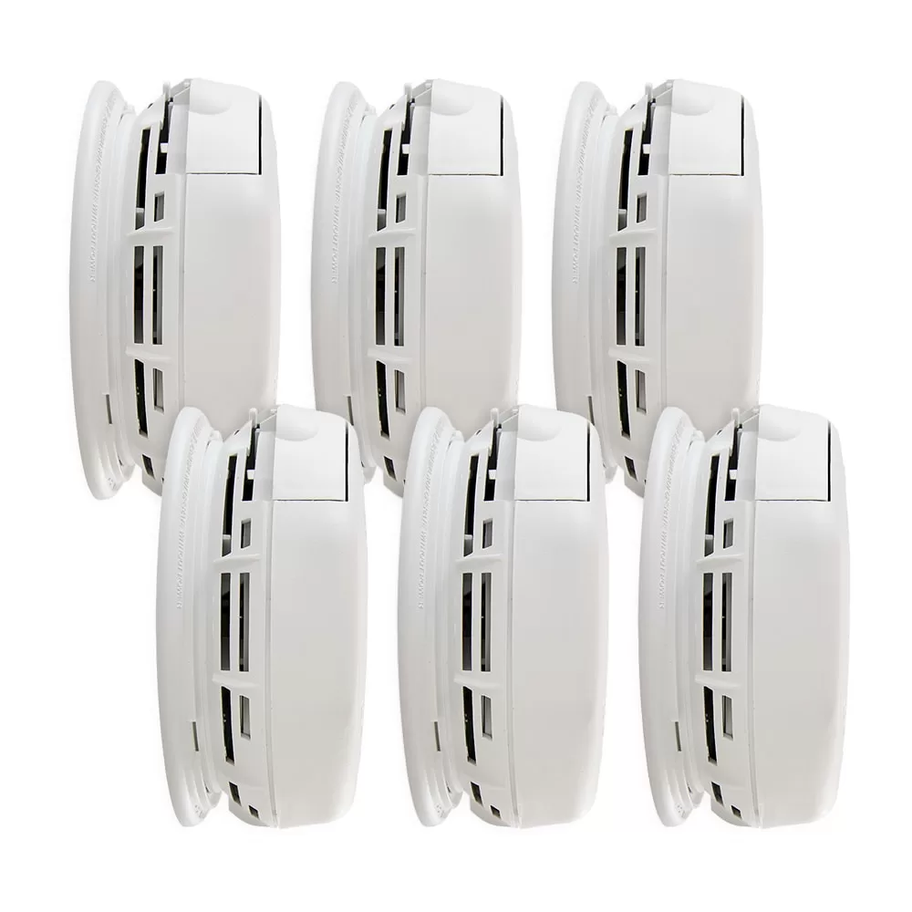First Alert Brk 6-Pack Hardwired Photoelectric Sensor Ionization Sensor Smoke Detector