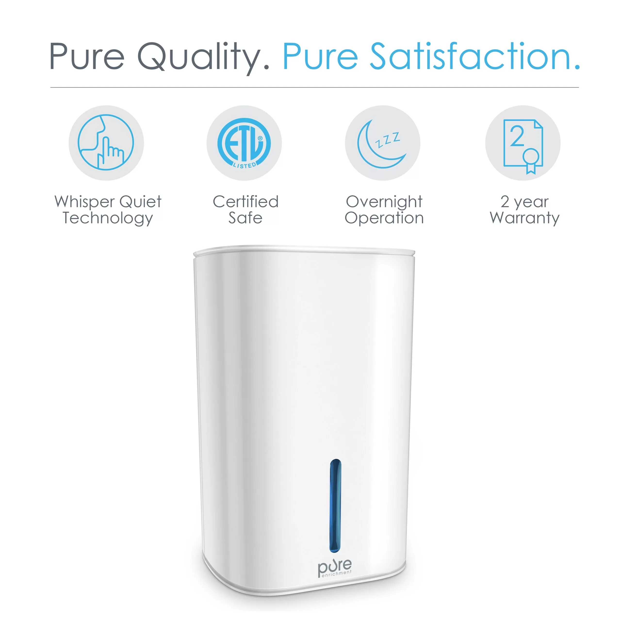 Pure Enrichment PureDry Mini Dehumidifier 0.53-Pint 1-Speed Dehumidifier (For Rooms 0- 150 sq ft)