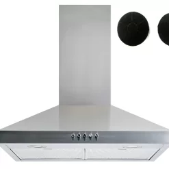 Winflo 30-in 284-CFM Convertible Stainless Steel Wall-Mounted Range Hood with Charcoal Filter