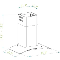 Winflo 30-in 284-CFM Convertible Stainless Steel Wall-Mounted Range Hood