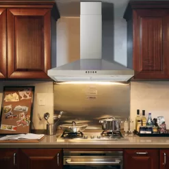 Winflo 30-in 284-CFM Convertible Stainless Steel Wall-Mounted Range Hood with Charcoal Filter