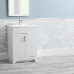 Style Selections Tierra 24-in White Single Sink Bathroom Vanity with White Cultured Marble Top