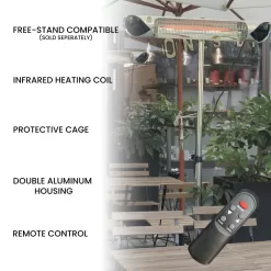 Hanover 5118-BTU 120-Volt Silver Stainless Steel Electric Patio Heater
