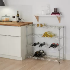 TRINITY 36-Bottle Chrome Color Metal Stackable Wine Rack