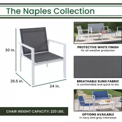 Hanover Naples 4-Piece Patio Conversation Set with Tan
