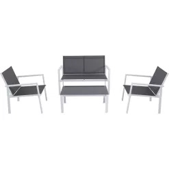 Hanover Naples 4-Piece Patio Conversation Set with Tan