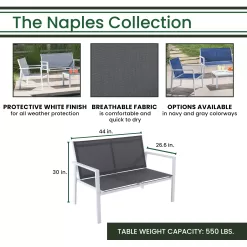 Hanover Naples 4-Piece Patio Conversation Set with Tan