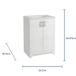 Style Selections Tierra 24-in White Single Sink Bathroom Vanity with White Cultured Marble Top