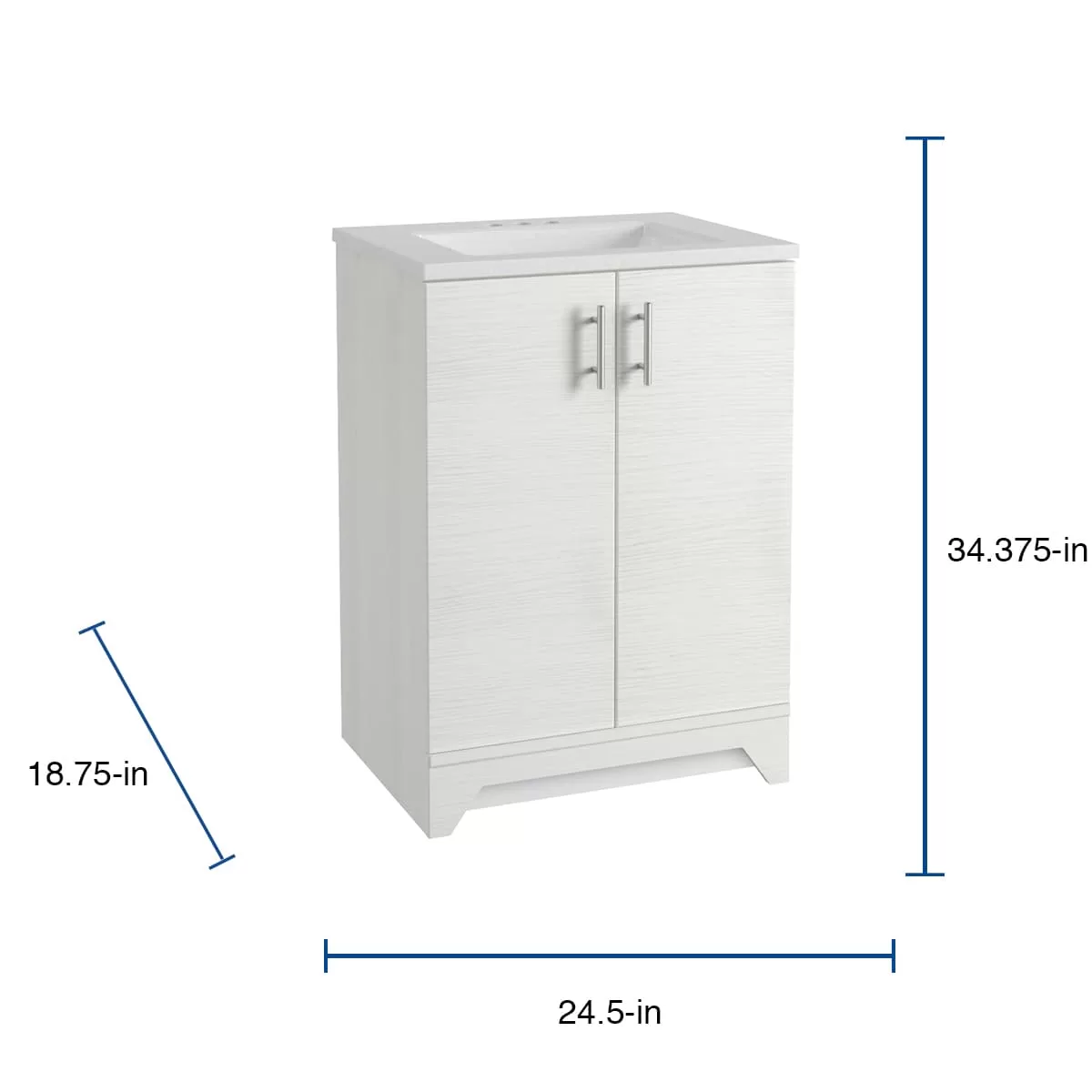 Style Selections Tierra 24-in White Single Sink Bathroom Vanity with White Cultured Marble Top