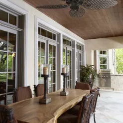Harbor Breeze Tilghman II 52-in Bronze Indoor/Outdoor Downrod or Flush Mount Ceiling Fan (5-Blade)