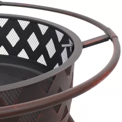Sunnydaze Decor 36-in W Oil Rubbed Bronze Steel Wood-Burning Fire Pit