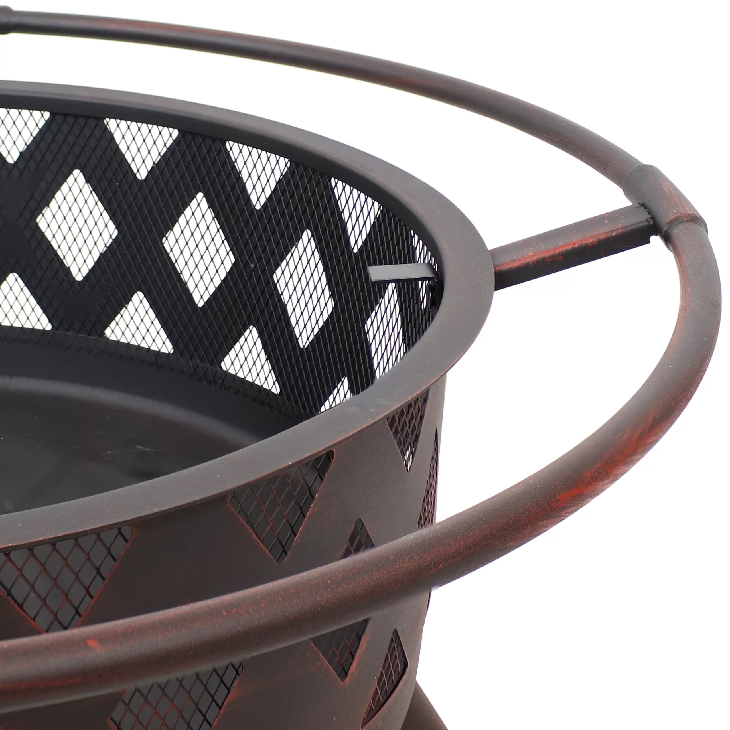 Sunnydaze Decor 36-in W Oil Rubbed Bronze Steel Wood-Burning Fire Pit