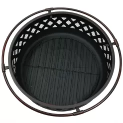 Sunnydaze Decor 36-in W Oil Rubbed Bronze Steel Wood-Burning Fire Pit