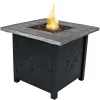 Sunnydaze Decor 30-in W 40000-BTU Black Faux Stone Propane Gas Fire Pit Table