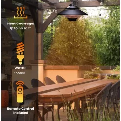 Hanover 5118-BTU 120-Volt Black Stainless Steel Electric Patio Heater
