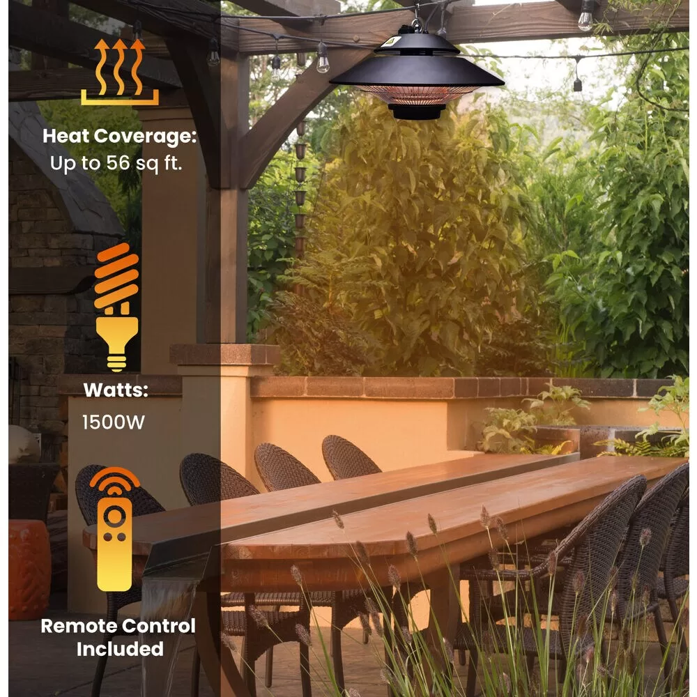 Hanover 5118-BTU 120-Volt Black Stainless Steel Electric Patio Heater