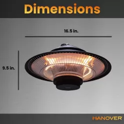 Hanover 5118-BTU 120-Volt Black Stainless Steel Electric Patio Heater