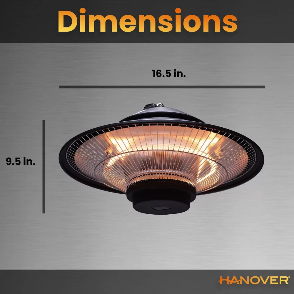 Hanover 5118-BTU 120-Volt Black Stainless Steel Electric Patio Heater