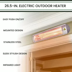Hanover 5118-BTU 120-Volt Silver Stainless Steel Electric Patio Heater