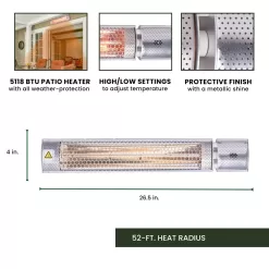 Hanover 5118-BTU 120-Volt Silver Stainless Steel Electric Patio Heater